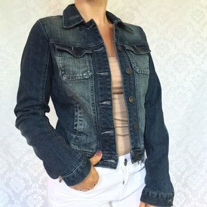 NWT Dark Blue Denim Button Down Jean Jacket